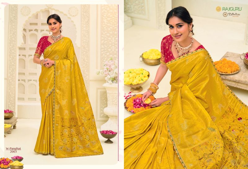 Panghat By Rajguru Jamdani Silk Zari Saree 
